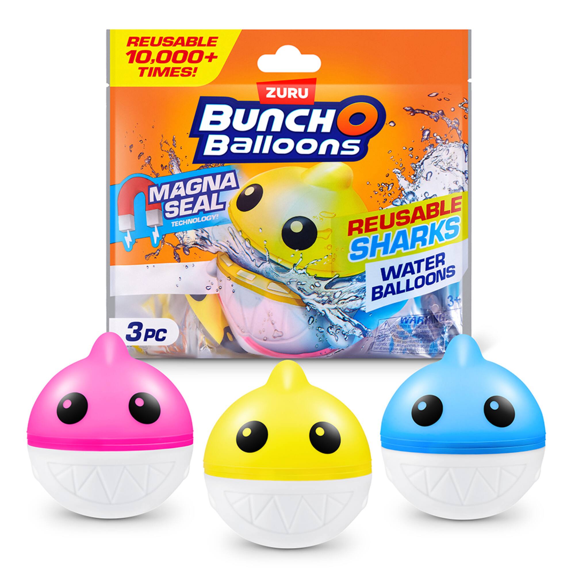 Bunch O Balloons Reusable Shark Water Balloons, 3ct.